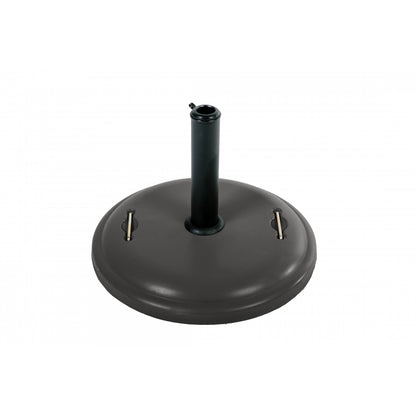 Pie De Sombrilla Redondo De Hormigón 25kg Negro Con 1 Tornillo + 1 Adaptador De Plástico + Asas Incluidas 50x7cm - Mobiliario De Jardín_0