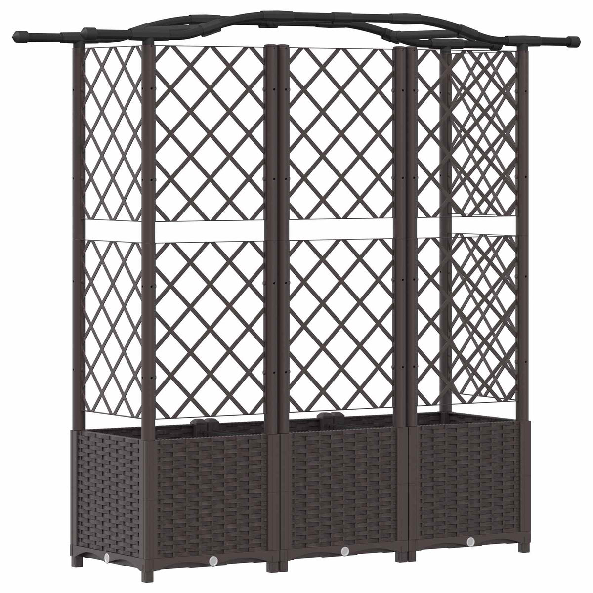 Cama Elevada Con Trellis Y Techo Marrón 163 X 40 X 138 Cm Pp_4