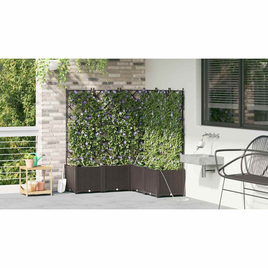 Macetero De Jardín 5 Uds. Marrón 120 X 120 X 142 Cm Pp_3