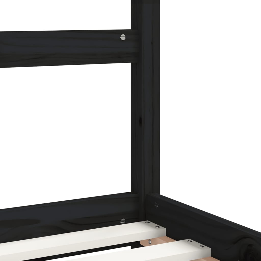 Estructura De Cama Para Niños Madera De Pino Negro 90x200 Cm / Vetonek_2