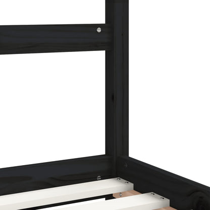 Estructura De Cama Para Niños Madera De Pino Negro 90x190 Cm / Vetonek_4