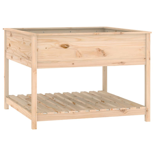 Jardinera Con Estante Madera Maciza De Pino 111,5x111,5x81 Cm_0