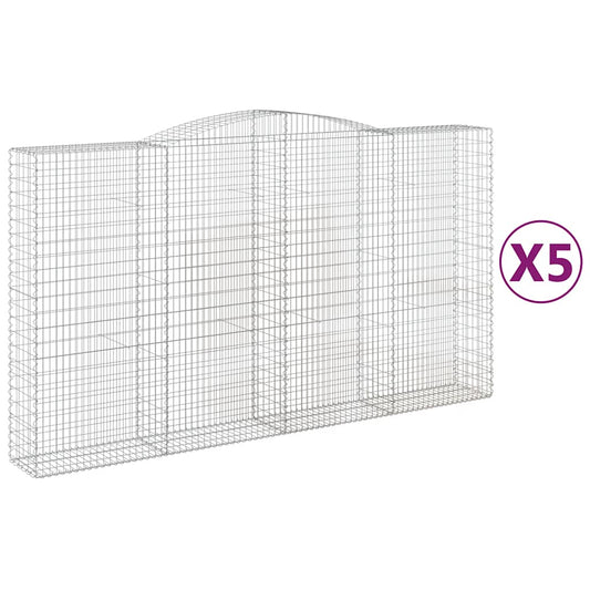 Cestas De Gaviones 5 Uds Forma De Arco Hierro 400x50x220/240 Cm_0