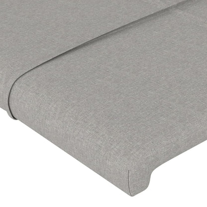 Estructura De Cama Con Cabecero De Tela Gris Claro 200x200 Cm / Vetonek_1