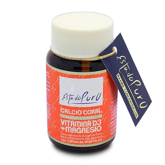 Vitamina D3 + Mg de Coral de Cálcio Pure State Tongil 120 Vcap