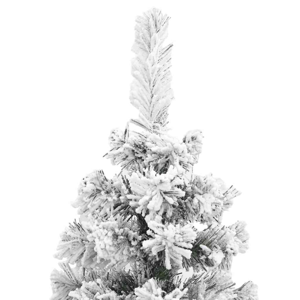 Vidaxl Árbol De Navidad Artificial Delgado Verde Con Nieve Pvc 240 Cm_3