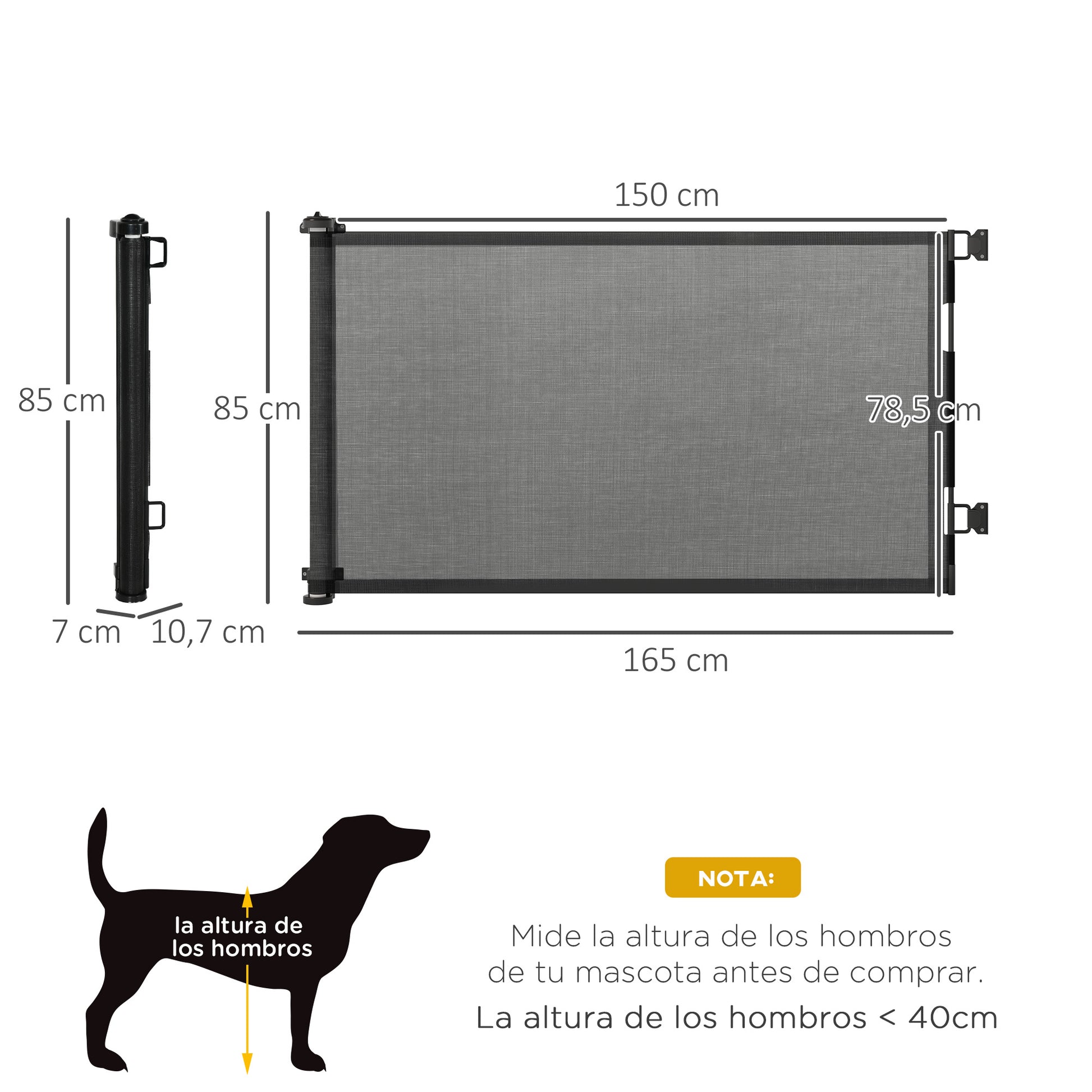 Pawhut Puerta De Seguridad Para Perros Extensible 0-150 Cm Para Escaleras Negro_2