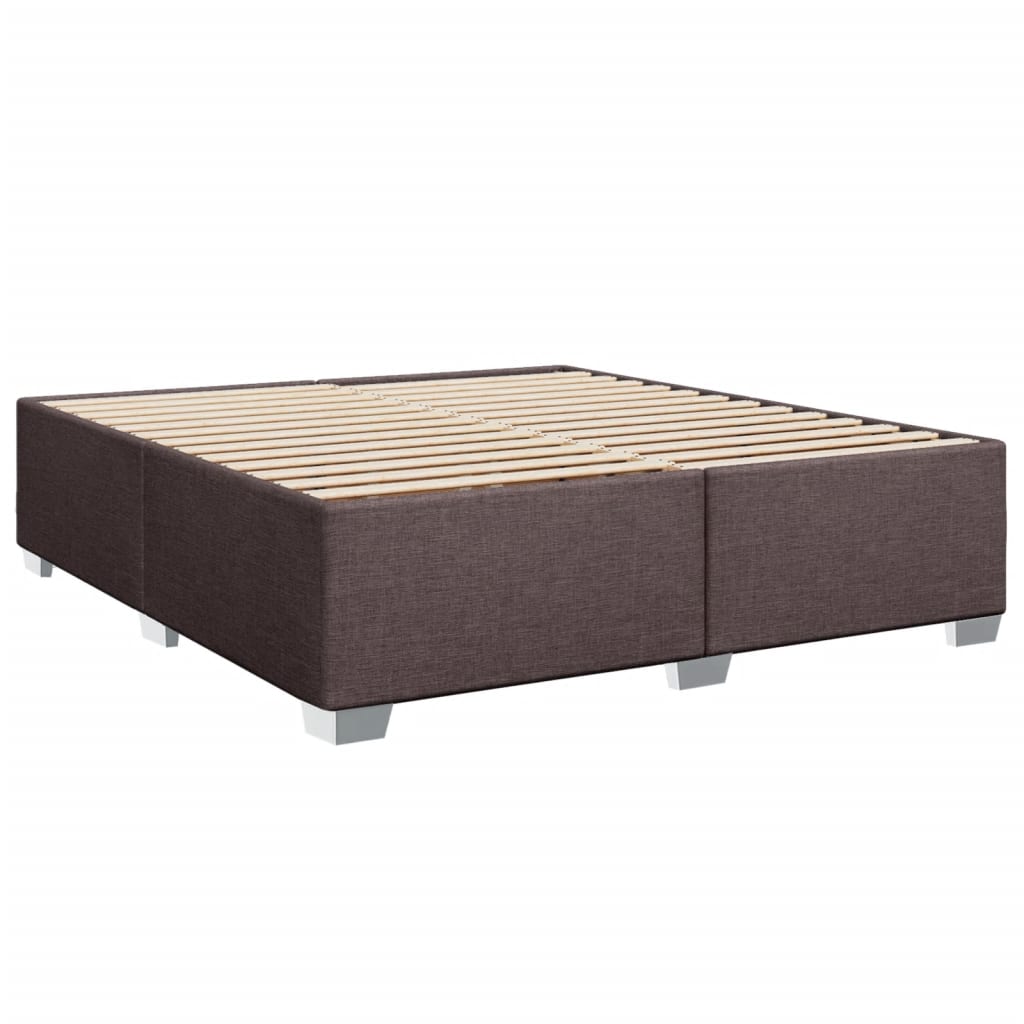 Cama Box Spring Con Colchón Tela Marrón Oscuro 180x200 Cm / Vetonek_2
