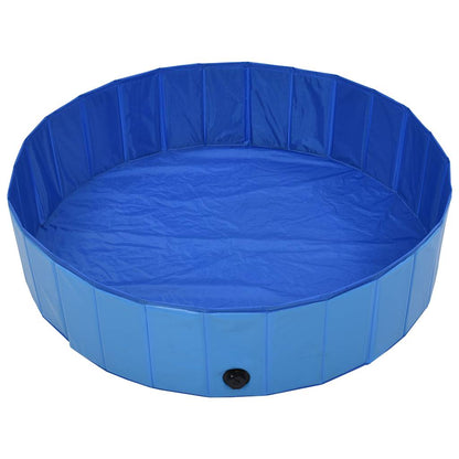 Piscina Para Perros Plegable Pvc Azul 120x30 Cm_2