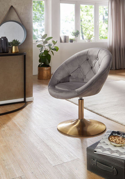 Silla Terciopelo Gris / Dorado Giratoria_2