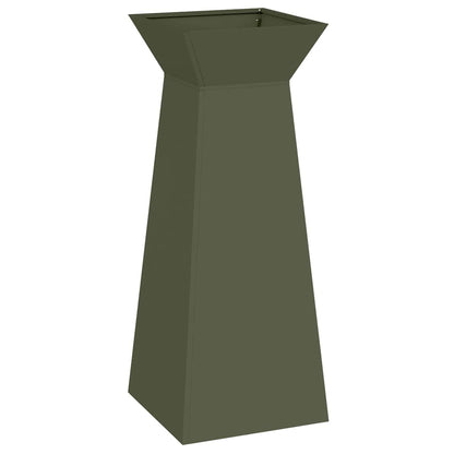 Maceta Pilar 2 Uds. Verde Oliva 40 X 40 X 100 Cm_4