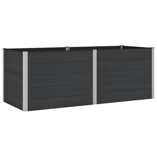 Arriate Elevado Negro 250 X 100 X 91 Cm Wpc Y Aluminio_0