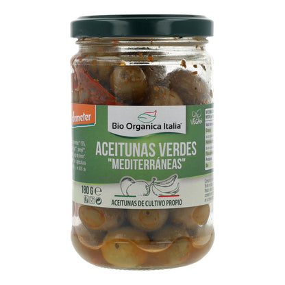 Azeitonas Verdes com Molho Mediterrânico Bio Organica Italia 180 gr