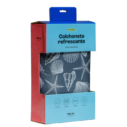 Colchoneta De Gel Refrescante Para Perro Talla Xl De 100x60cm Con Estampado Veraniego Indico Wuapu_0