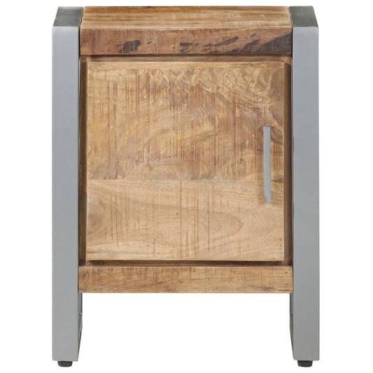 Mesita De Noche De Madera De Mango Rugosa 40x30x50 Cm_0