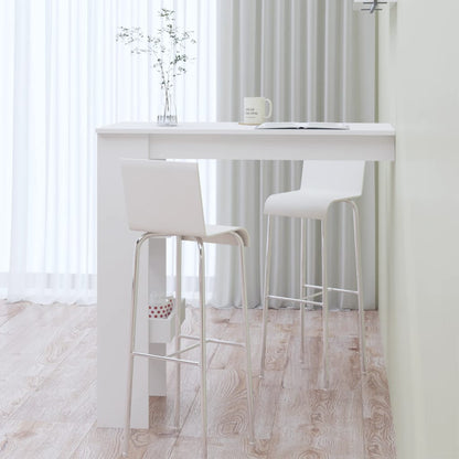 Mesa De Bar De Pared Madera Contrachapada Blanco 102x45x103,5cm_4