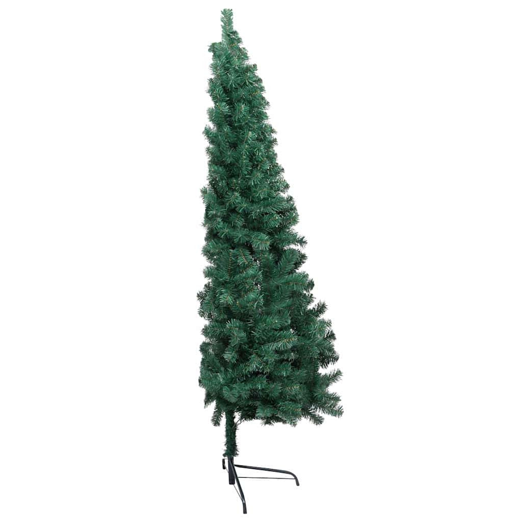 Vidaxl Medio Árbol De Navidad Con Luces Y Bolas Verde 150 Cm_4