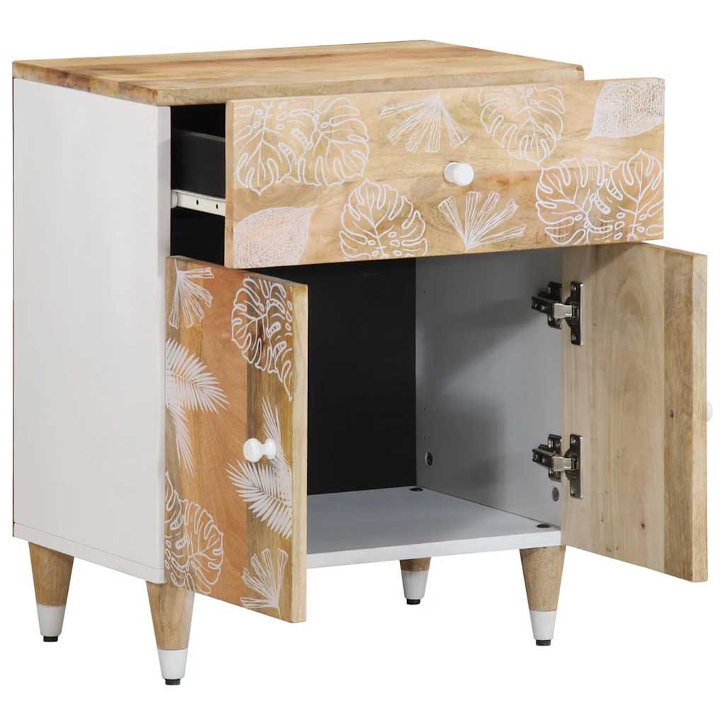 Mesita De Noche Madera Maciza De Mango 50x33x60 Cm_1