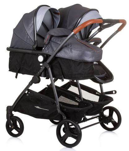 Carrito De Bebé Gemelar Dúo Smart Con 1 Grupo 0+ Silver Grey_1