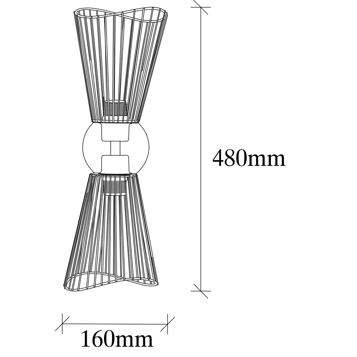 Aplique De Pared, Metal , Vintage, 16x16x48, Casquillo 2 X E 27 Max 40 W_1