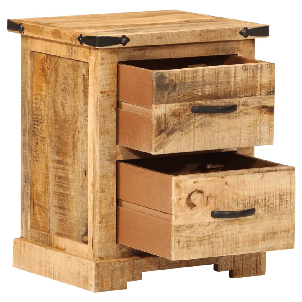 Mesita De Noche Madera Maciza De Mango 40x35x50 Cm_0