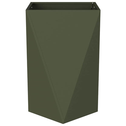 Jardinera 2 Uds. Verde Oliva 50 X 50 X 75 Cm Acero_5