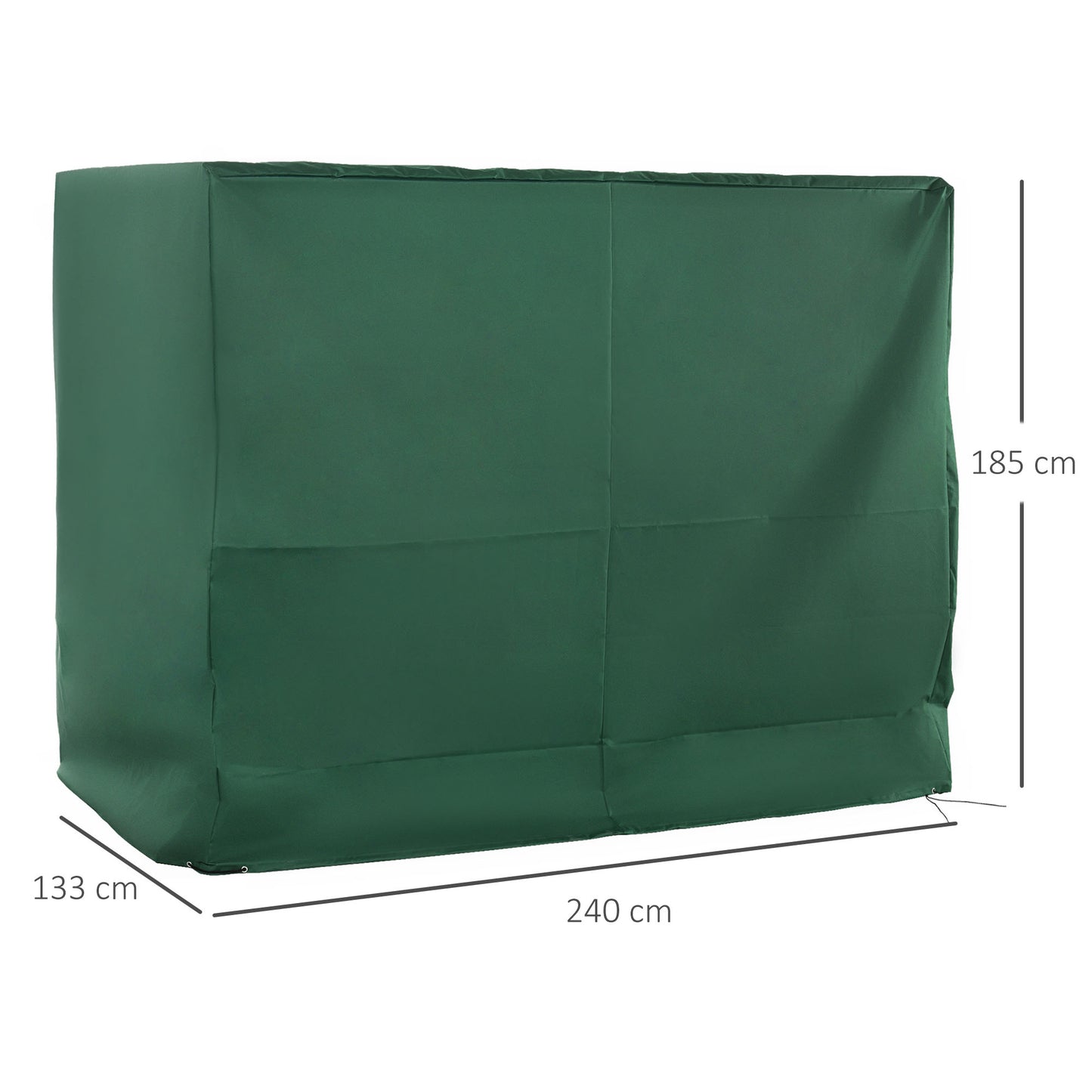 Outsunny Funda Balancín Jardín Con Cordones Ajustables 240x133x185 Cm Verde_2
