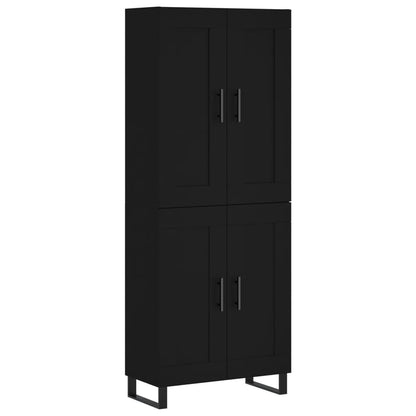 Aparador Alto Madera Contrachapada Negro 69,5x34x180 Cm_1