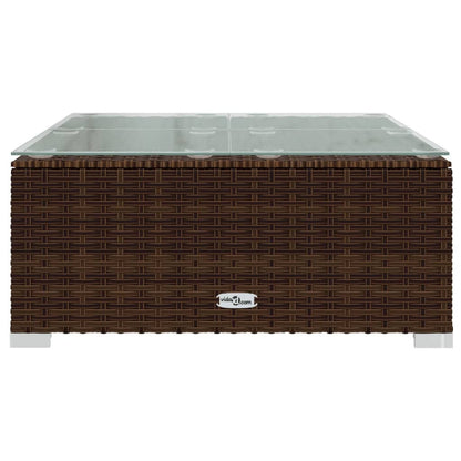 Set Muebles De Jardín 13 Pzas Y Cojines Ratán Sintético Marrón / Vetonek_2