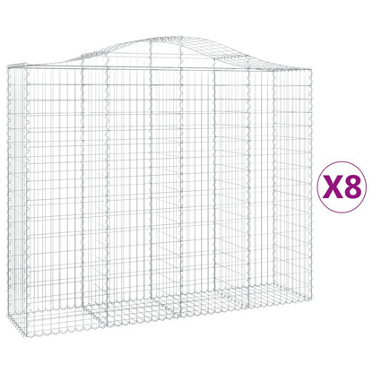 Cestas De Gaviones 8 Uds Forma De Arco Hierro 200x50x160/180 Cm_0