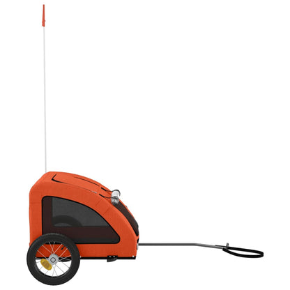 Remolque De Bicicleta Mascotas Hierro Tela Oxford Naranja_5