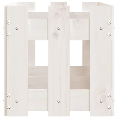 Arriate Elevado Jardín Con Valla Madera Pino Blanco 150x30x30cm_5
