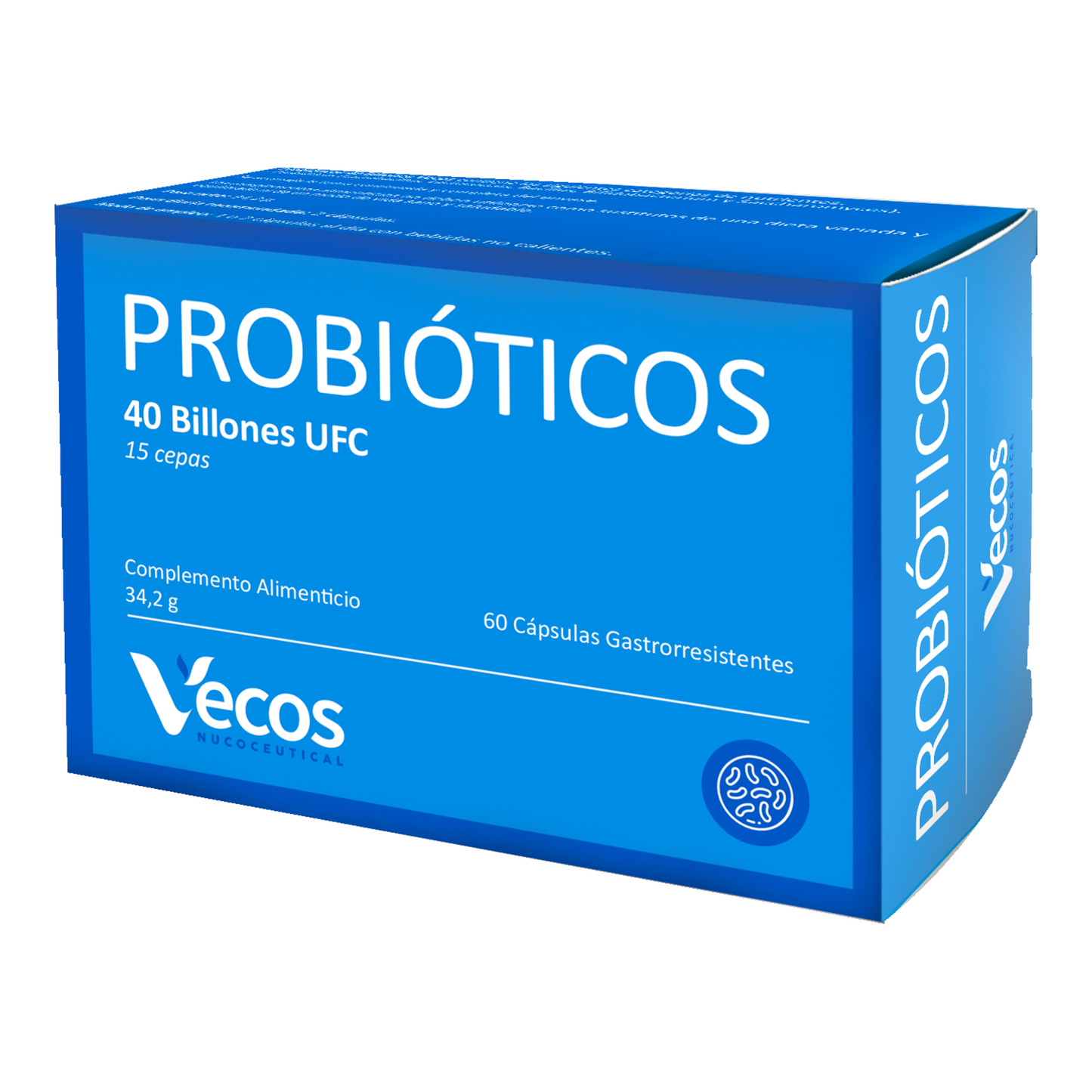 Probióticos Liofilizados VECOS (60 cápsulas) Flora intestinal y confort digestivo | 15 cepas | Cápsula gastrorresistente_0