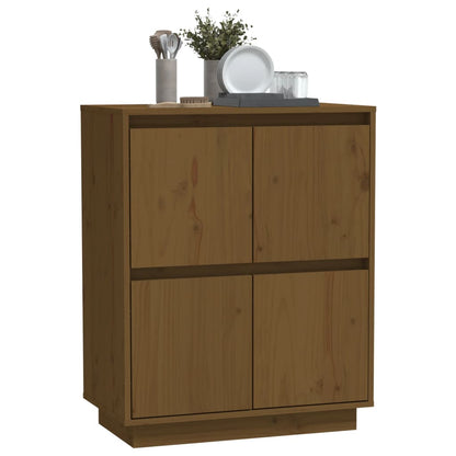 Aparador De Madera Maciza De Pino Marrón Miel 60x34x75 Cm / Vetonek_5