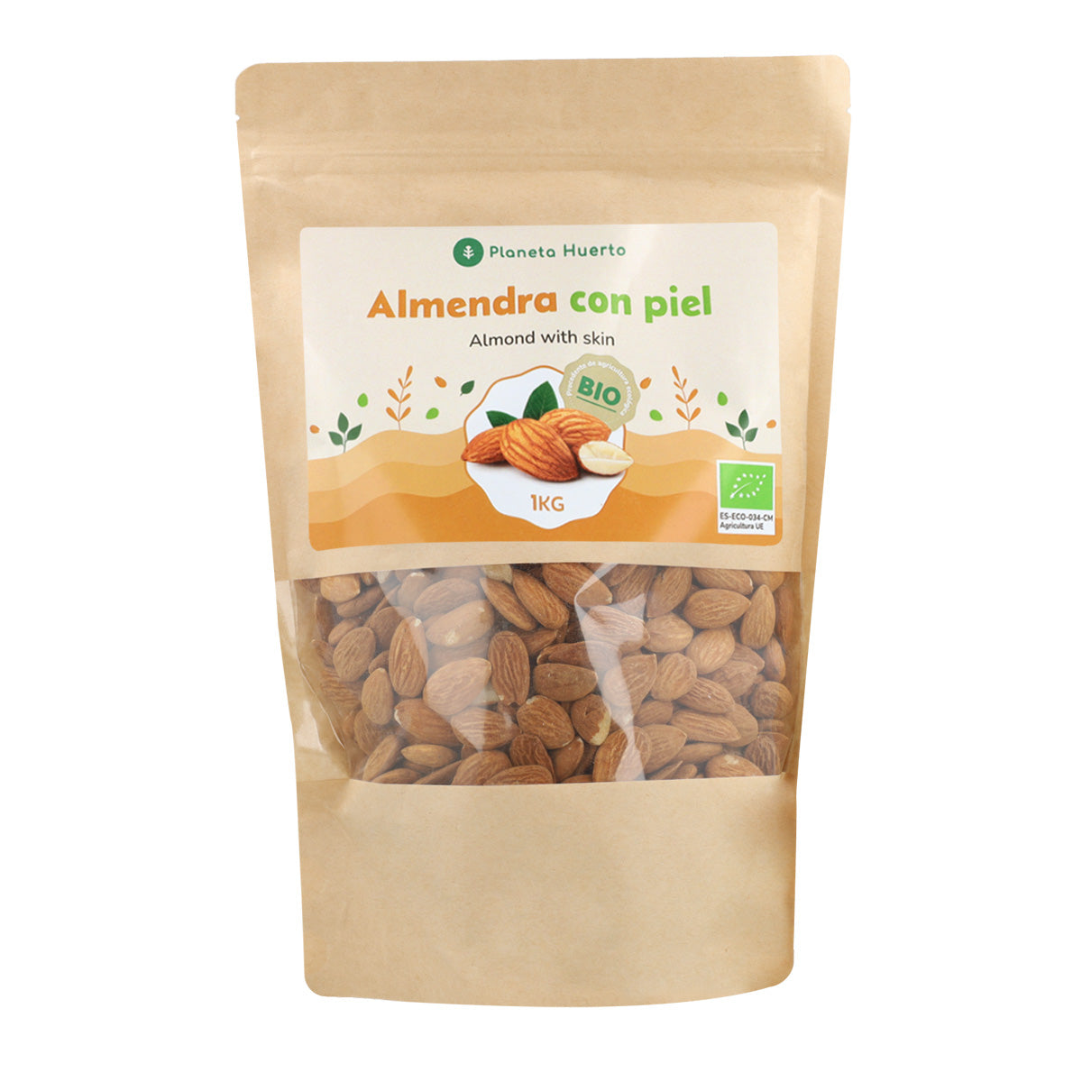 Amêndoas naturais com pele ECO Planeta Huerto 1 kg