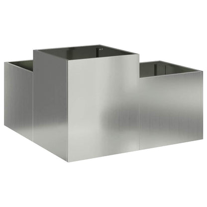 Maceta Para Jardín Plateado 80 X 80 X 48 Cm Acero Galvanizado_4