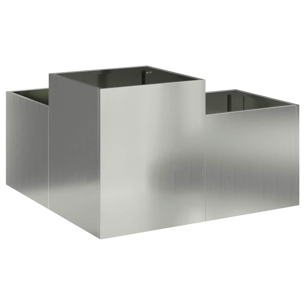 Maceta Para Jardín Plateado 100 X 100 X 48 Cm Acero Galvanizado_4