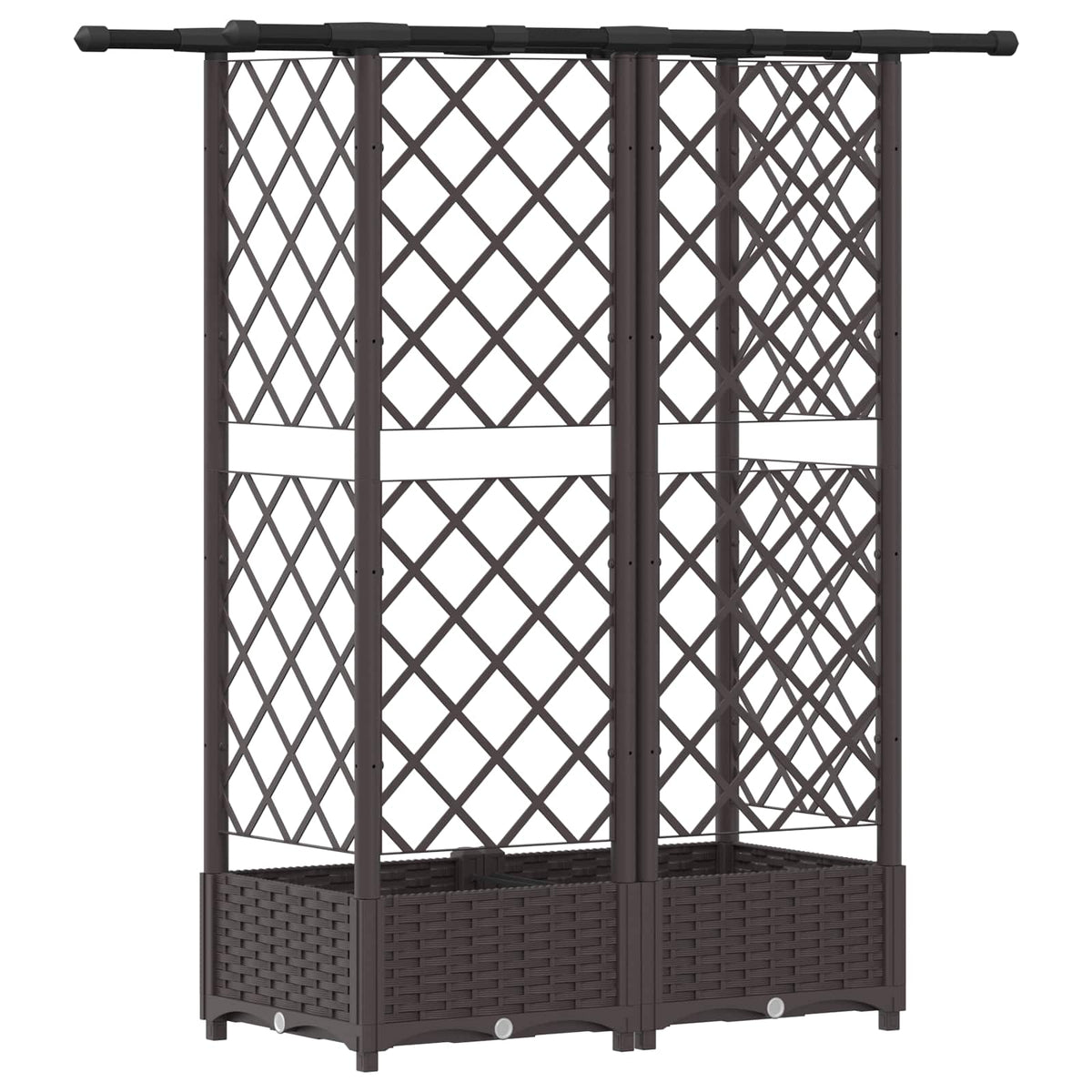 Cama Elevada Con Trellis Y Techo Marrón 124 X 40 X 121 Cm Pp_4