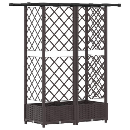 Cama Elevada Con Trellis Y Techo Marrón 124 X 40 X 121 Cm Pp_4
