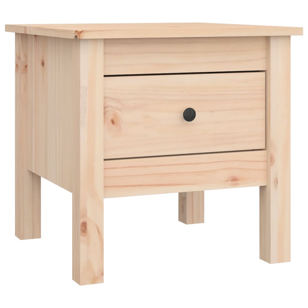 Mesa Auxiliar De Madera Maciza De Pino 40x40x39 Cm_0