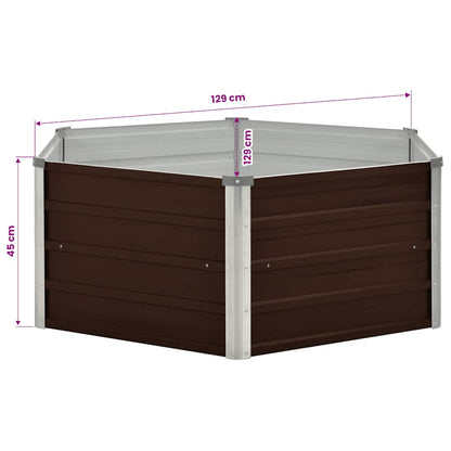 Mesa De Cultivo De Acero Galvanizado Marrón 129x129x45 Cm_5