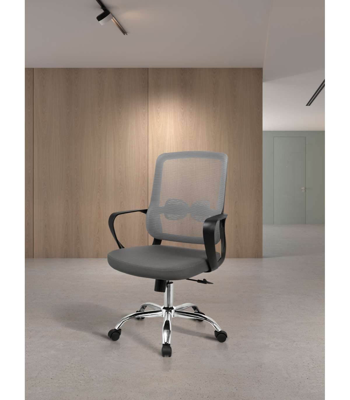Silla Despacho Giratoria Elevable Acabado Gris, 60m(ancho) 100/110cm(altura) 61cm(fondo)_4