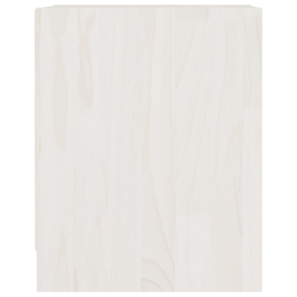 Mesita De Noche Madera Maciza De Pino Blanco 35,5x33,5x41,5 Cm_3