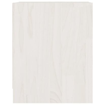 Mesita De Noche Madera Maciza De Pino Blanco 35,5x33,5x41,5 Cm_3