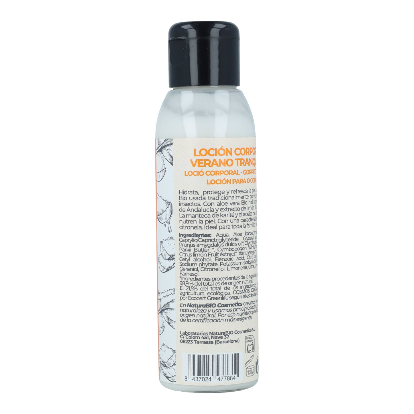 NaturaBIO Loção Corporal Repelente de Citronela Tranquil Summer 100 ml