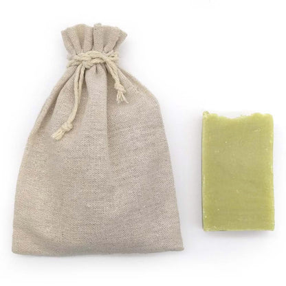 Jabón Natural De Laurel 90g En Bolsa Regalo De Yute - Piel Grasa Y Atópica - Antiinflamatorio Y Antibacteriano_3