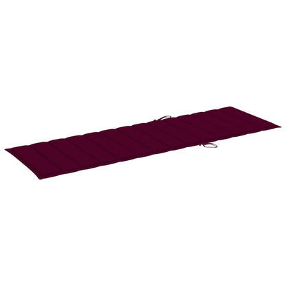 Tumbona Con Cojín Rojo Tinto Madera De Pino Impregnada_4