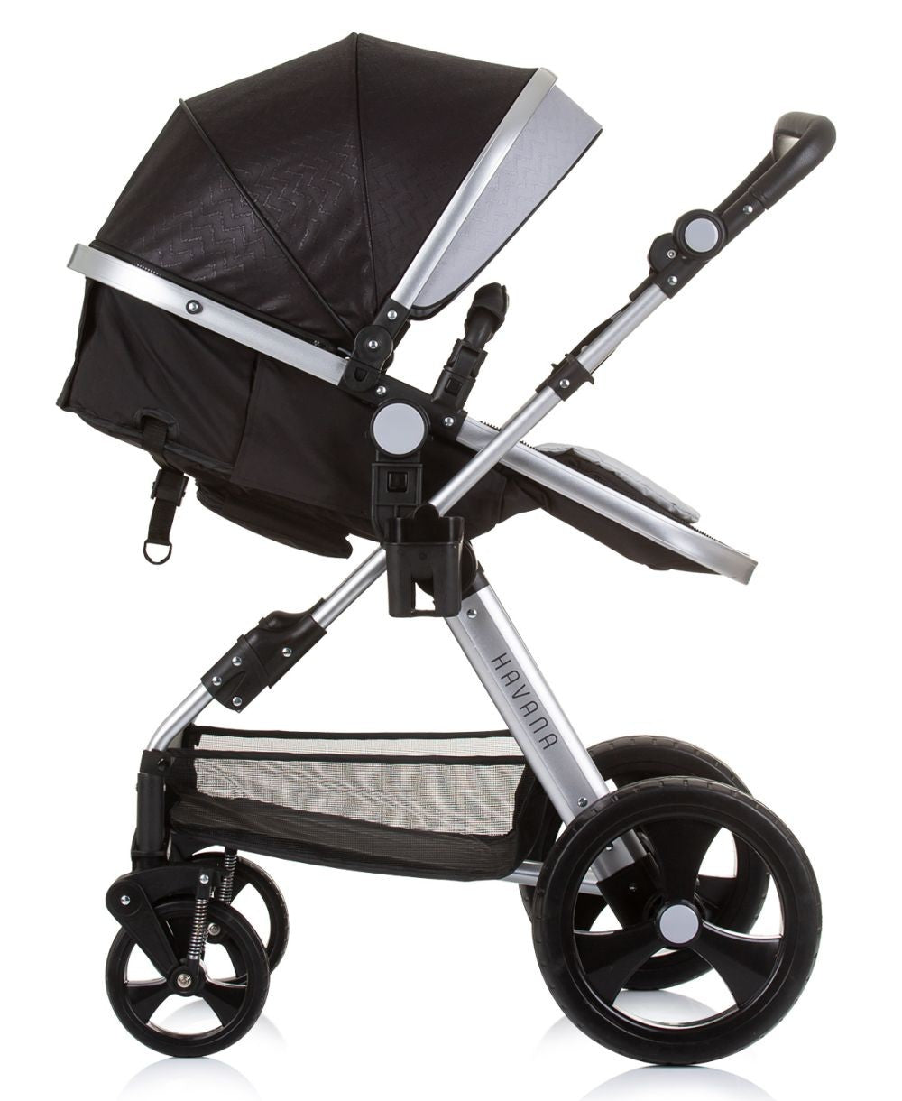 Carrito De Bebé Havana Trio Convertible Hasta 22 Kg Con Bolso Y Mosquitera Obsidian Silver_2