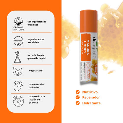 Bálsamo labial com mel da Manuka Dr. Organic, 5,7 ml