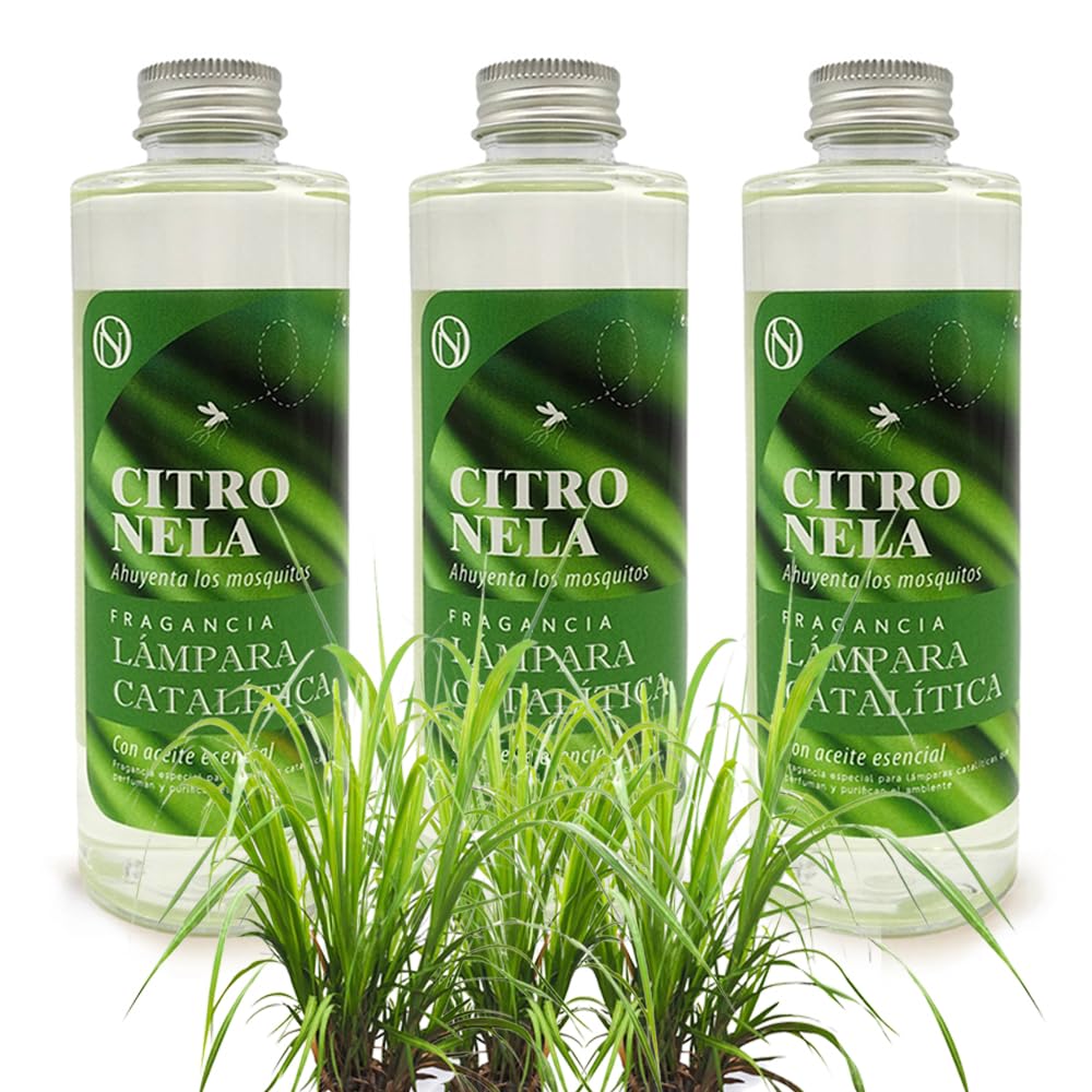 Pack 3x Fragancia Para Lámpara Catalítica 500ml: Aroma Citronela - Disfruta De Tu Aroma Favorito Durante Más Tiempo_0